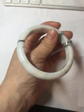 Load image into Gallery viewer, 59.4mm Certificated Type A 100% Natural White purple with green floating flowers Jadeite Jade bangle G110-1-9523

