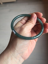 Load image into Gallery viewer, 61mm Certified Type A 100% Natural dark green/blue/gray with Guatemala slim round cut Jadeite bangle PE53-7041
