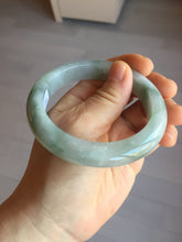Load image into Gallery viewer, 57.5mm certified type A 100% Natural icy watery light green/purple/white chubby Jadeite jade bangle PF77-1315

