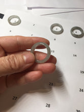 Load image into Gallery viewer, Size 8-8 3/4 100% natural type A icy watery black purple gray jadeite jade band ring PA207
