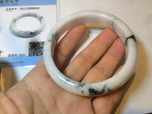 Load image into Gallery viewer, 59.4mm Certificated Type A 100% Natural White green red purple(FU LU SHOU) with green floating flowers Jadeite Jade bangle G110-9544
