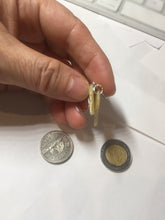 Load image into Gallery viewer, 100% natural type A yellow sunny green(阳绿+黄翡) jadeite jade leaf earring PC25-2
