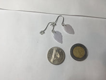 Load image into Gallery viewer, 100% natural type A white purple jadeite jade leaf earring PC25-3
