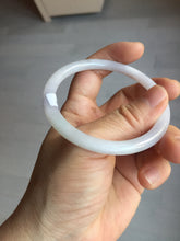 Load image into Gallery viewer, 55.5mm 100% natural Type A icy watery light purple white slim round cut jadeite jade bangle BM106-4527
