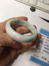Load image into Gallery viewer, 52.5mm certified type A 100% Natural sunny green/purple oval jadeite jade bangle PF55-0437
