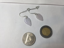 Load image into Gallery viewer, 100% natural type A white purple jadeite jade leaf earring PC25-3
