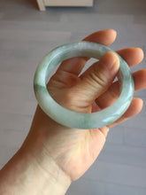 Load image into Gallery viewer, 57.5mm certified type A 100% Natural icy watery light green/purple/white chubby Jadeite jade bangle PF77-1315
