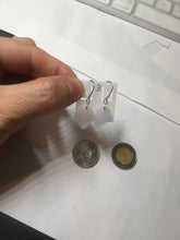 Load image into Gallery viewer, 100% natural type A white purple jadeite jade leaf earring PC25-3
