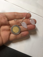 Load image into Gallery viewer, 100% natural type A white purple jadeite jade leaf earring PC25-3
