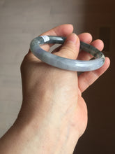 Load image into Gallery viewer, 55mm Certified Type A 100% Natural icy watery dark green/purple/gray round cut Jadeite bangle AA132-6931
