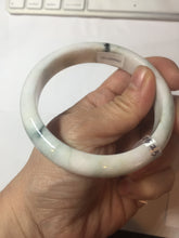 Load image into Gallery viewer, 59.4mm Certificated Type A 100% Natural White purple with green floating flowers Jadeite Jade bangle G110-1-9523
