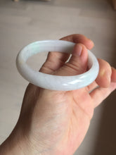 Load image into Gallery viewer, 52mm certified type A 100% Natural sunny green/white/purple oval jadeite jade bangle BK117-0281
