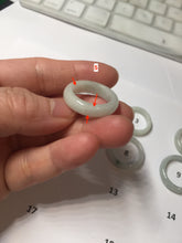 Load image into Gallery viewer, Size 3 3/4-9 1/4100% natural type A white light green light green jadeite jade band ring PA254
