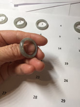 Load image into Gallery viewer, Size 8-8 3/4 100% natural type A icy watery black purple gray jadeite jade band ring PA207
