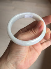 Load image into Gallery viewer, 52mm certified type A 100% Natural sunny green/white/purple oval jadeite jade bangle BK117-0281
