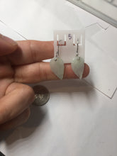 Load image into Gallery viewer, 100% natural type A icy watery light green jadeite jade leaf earring PC25-5
