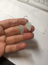 Load image into Gallery viewer, 100% natural type A icy watery light green jadeite jade leaf earring PC25-5
