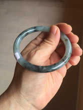 Load image into Gallery viewer, 55.8mm Certified Type A 100% Natural icy watery dark green/purple/gray round cut Jadeite bangle AA131-6925
