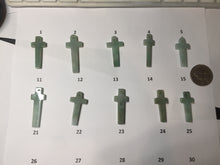 Load image into Gallery viewer, 100% Natural type A light green gray jadeite Jade Hand-held cross or cross pendant necklace PA208
