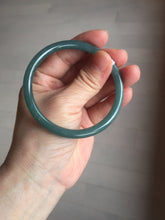 Load image into Gallery viewer, 56.5mm Certified Type A 100% Natural dark green/blue/gray Guatemala slim round cut Jadeite bangle PE51-7057

