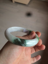 Load image into Gallery viewer, 60mm certified 100% natural type A green white  jadeite jade bangle AY75-1734
