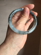 Load image into Gallery viewer, 55.8mm Certified Type A 100% Natural icy watery dark green/purple/gray round cut Jadeite bangle AA131-6925
