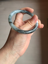 Load image into Gallery viewer, 55.8mm Certified Type A 100% Natural icy watery dark green/purple/gray round cut Jadeite bangle AA131-6925
