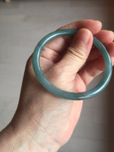 Load image into Gallery viewer, 54mm Certified Type A 100% Natural dark green/blue/gray with Guatemala slim round cut Jadeite bangle PE50-7019
