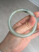 Load image into Gallery viewer, 51.5mm certified 100% natural Type A light green yellow with floating seaweed round cut jadeite jade bangle BM64-6613
