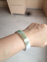 Load image into Gallery viewer, 50.8mm Certified type A 100% Natural sunny green/white/purple thin square Jadeite Jade bangle AM77-2829
