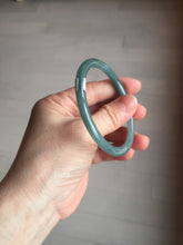 Load image into Gallery viewer, 54mm Certified Type A 100% Natural dark green/blue/gray with Guatemala slim round cut Jadeite bangle PE50-7019
