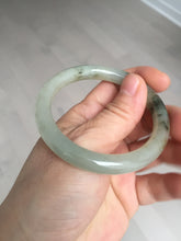 Load image into Gallery viewer, 51.5mm certified 100% natural Type A light green yellow with floating seaweed round cut jadeite jade bangle BM64-6613

