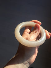 Load image into Gallery viewer, 56mm 100% natural light purple/pale pink/beige with flying snow Quartzite (Shetaicui jade) bangle SY76
