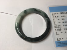 Load image into Gallery viewer, 54mm certified 100% natural Type A dark green white jadeite jade bangle AA43-5316
