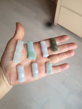 Load image into Gallery viewer, 100% Natural type A green/white/purple Jadeite Jade bamboo pendant group AC81
