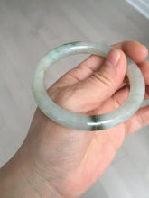 Load image into Gallery viewer, 54.2mm certified 100% natural type A certified light green with floating seaweed round cut jadeite jade bangle BM62-6610
