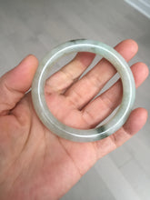 Load image into Gallery viewer, 54.2mm certified 100% natural type A certified light green with floating seaweed round cut jadeite jade bangle BM62-6610
