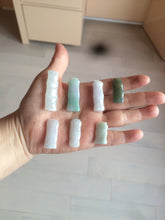 Load image into Gallery viewer, 100% Natural type A green/white/purple Jadeite Jade bamboo pendant group AC81

