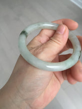 Load image into Gallery viewer, 54.2mm certified 100% natural type A certified light green with floating seaweed round cut jadeite jade bangle BM62-6610
