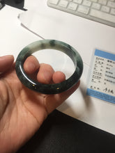 Load image into Gallery viewer, 54mm certified 100% natural Type A dark green white jadeite jade bangle AA43-5316
