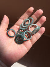 Load image into Gallery viewer, 15.9mm 5 1/4 100% natural type A icy watery green/blue icy watery Guatemala jadeite jade band ring group BP86
