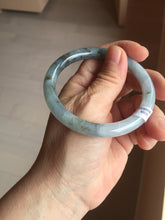 Load image into Gallery viewer, 56.3mm Certified Type A 100% Natural dark green/purple/gray round cut Jadeite bangle AA129-6929
