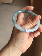Load image into Gallery viewer, 56.3mm Certified Type A 100% Natural dark green/purple/gray round cut Jadeite bangle AA129-6929
