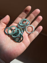 Load image into Gallery viewer, 15.9mm 5 1/4 100% natural type A icy watery green/blue icy watery Guatemala jadeite jade band ring group BP86
