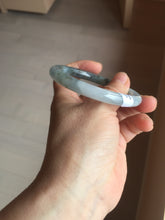 Load image into Gallery viewer, 56.3mm Certified Type A 100% Natural dark green/purple/gray round cut Jadeite bangle AA129-6929
