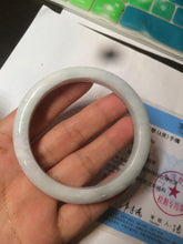 Load image into Gallery viewer, 57mm certified 100% natural light green/white jadeite jade bangle AX81-0308
