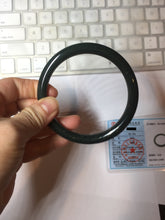 Load image into Gallery viewer, 64.4mm certified 100% Natural dark green/black meteorite Stellar Night sky round cut nephrite bangle HN118-0596
