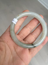 Load image into Gallery viewer, 53.3mm certified 100% natural Type A light green yellow with floating seaweed round cut jadeite jade bangle BM63-6612
