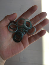 Load image into Gallery viewer, 15.9mm 5 1/4 100% natural type A icy watery green/blue icy watery Guatemala jadeite jade band ring group BP86
