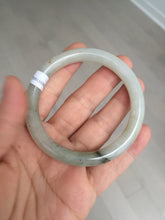 Load image into Gallery viewer, 53.3mm certified 100% natural Type A light green yellow with floating seaweed round cut jadeite jade bangle BM63-6612
